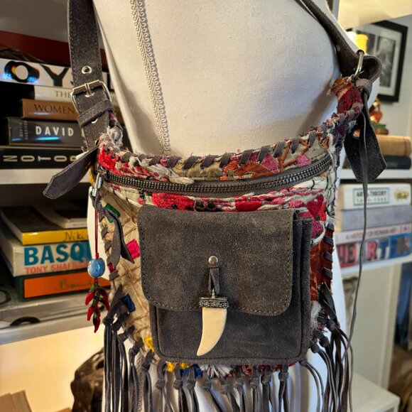 RAJ SUEDE FRINGE BELT BAG - Picture 2 of 5